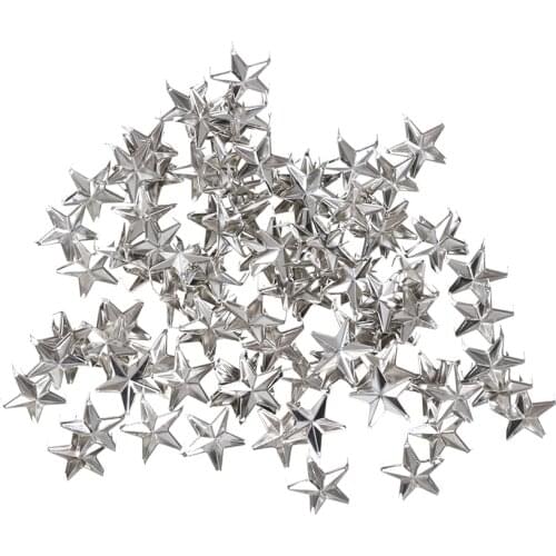 1pack 9/12/15mm Star Rivets Silver Metal Leather Craft DIY Studs Spikes Spots Nailhead Rock Punk Garment Sewing Decoration
