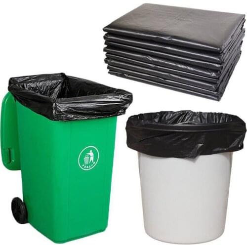 10pcs Portable Large Black Plastic Kitchen Toilet Trash Garbage Bags Waste Clean