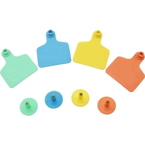 100 Sets of High quality TPU cattle ear tags and wordless copper head earrings farm animal identification card animal supplies