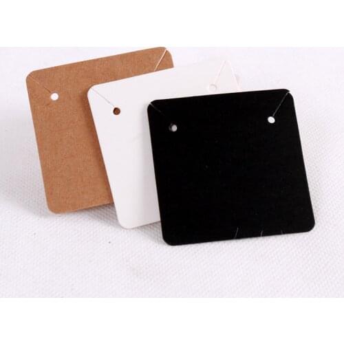100pcs 5x5cm Blank Kraft Paper Necklace Jewelry Display Cards Hang Favor Label Tag For Jewelry Making Diy Accessories Wholesale