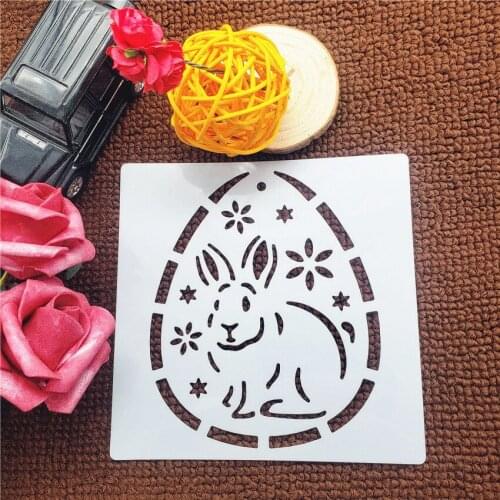 13x14cm Easter bunny Scrapbook Stencils Spray Plastic Mold Shield DIY Cake Hollow Embellishment Printing Lace Ruler Valentine
