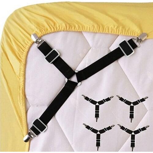 2/4 Pcs White/black Bed Sheet Mattress Cover Blankets Grippers Clip Holder Fasteners Elastic Set