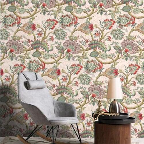 Beibehang Customized 3d wallpaper mural American pastoral hand-painted flower vine plant flower living room TV background wall