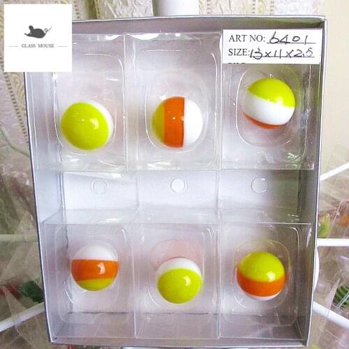 18mm Corn sugar color Handmade Glass Ball Marbles ornament Home Vase Aquarium Decor accessories game Toys for Kids Children 6PCS