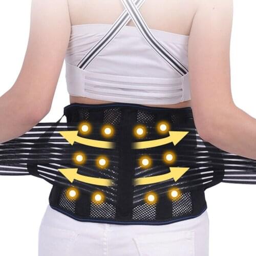 Self-heating Tourmaline Magnetic 9 pcs Steel Bone Lumbar Support Belt Waist Spine Back Brace Posture Corrector Belt Pain Relief