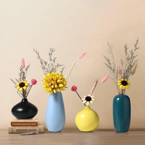 Colorful Ceramic Vase Office Decor Creative Hydroponic Bottle Household Decoration jardiniere Micro-landscape Vase