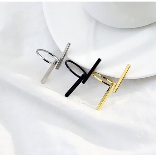 Free Shipping Simple Copper Long Bar Open Rings for Women Geometric Knuckle Ring Jewelry