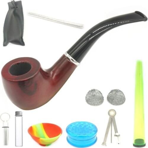 10Set Smoking Tobacco Pipe With Smoke Toll Storage Box Case Men Gadget Herb Wood Pipes Cigarette Accessories Pipa Grinder