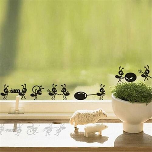 Furnishing Wall Sticker Cartoon Ant Decoration Glass Stickers Mirror Window Decor