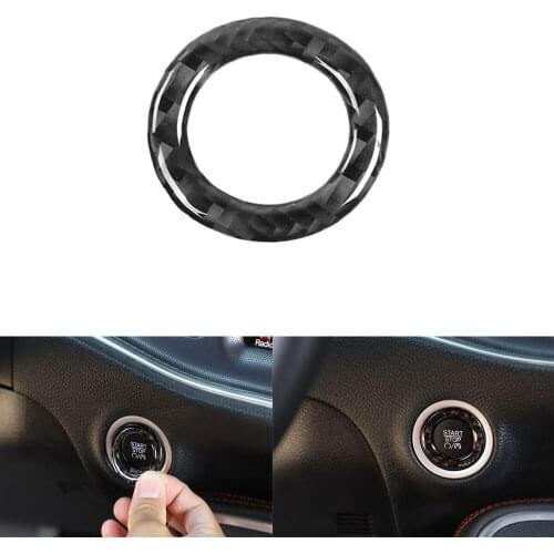 For Dodge Challenger Charger 2010 Up Car Engine One Start Stop Switch Decoration Ring Sticker Interior Car Accessory