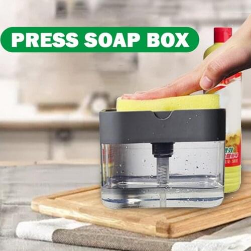 Soap Dispenser Pump With Sponge Manual Press Cleaning Liquid Dispenser Container Manual Press Soap Organizer Kitchen Tool #25