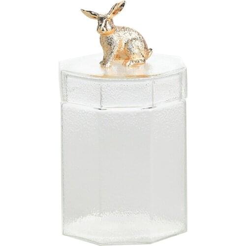 European Transparent Food Dried Fruits And Candy Jar With A Lid Home Kitchen Creative Animal Storage Bottle