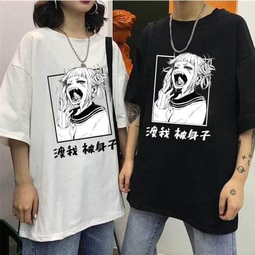 2020 Anime My Hero Academia Himiko Toga Printed Round Neck T-Shirts Cozy Cotton Tops Summer
