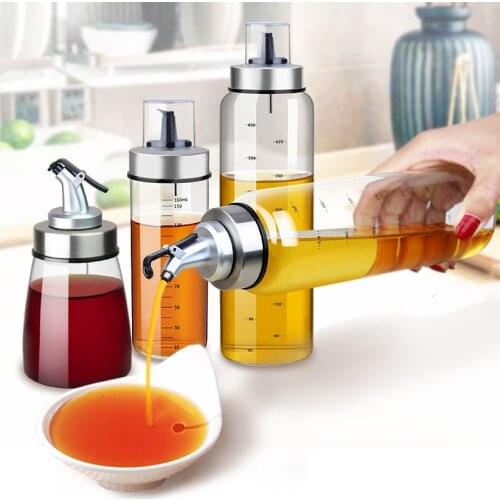 Cooking Seasoning Oil Bottle Leak-proof Nozzle Glass Storage Bottles For Oil And Vinegar Creative Oil Dispenser Kitchen Tools