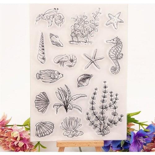 Hot selling Marine life transparent clear stamp / silicone seal roller stamp DIY scrapbook album / card production