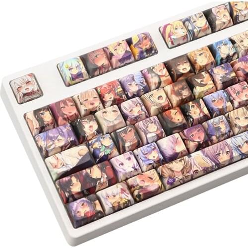 1 Set XDA Profile Cartoon Anime PBT Keycaps 6.25U 6.5U 7U Key cap 129 Keys For Mechanical Keyboard For K65 K70 GK61 GH60 RK87