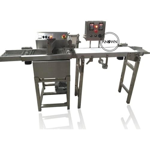 Top sell 2 m / min (Adjustable)15kg mini chocolate enrobing machine for coating chocolate/peanut /nuts/ candy