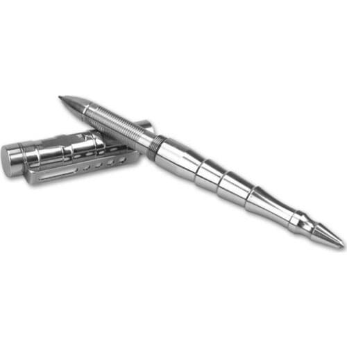 Multi-function 304 Stainless Steel Bamboo Ball Pen with Clip Tungsten Attack Head Tactical Pen Protable Writing Tool Outdoor