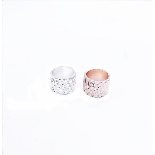 Fashion Width Gold Silver Rose Color Flat Ring for Unisex Exaggerated Style Round Ring