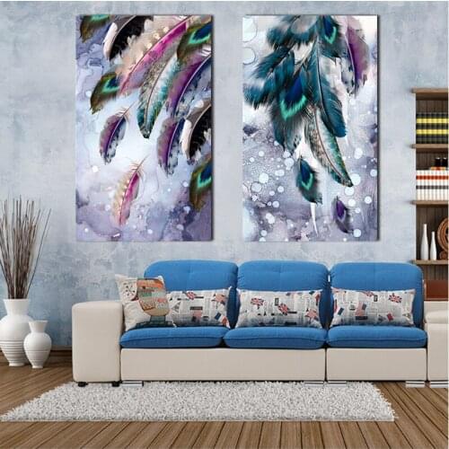 Diy 5D Large Mosaic Abstract Colorful Feather Diamond Painting Cross Stitch Kit Full Square Embroidery Wedding DecorationZP-4024