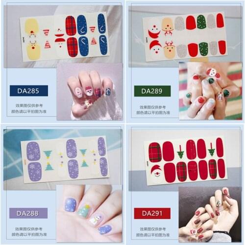 Stickers Nail Art Decorations Cute Christmas Nail Polish Anime Design Flower Decals French Manicure Self Adhesive Accessories