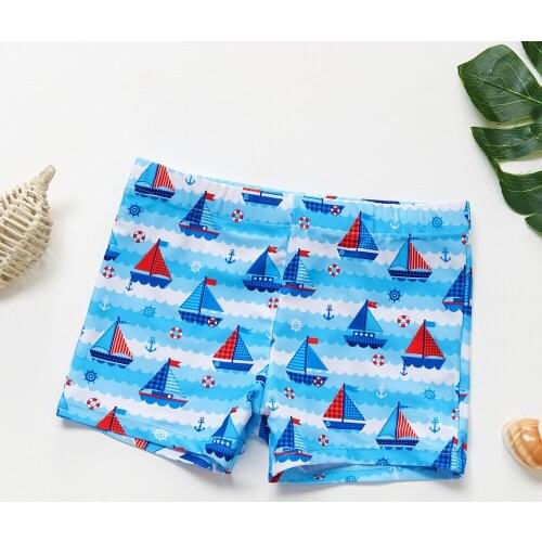 New 2021 Toddler Boys Beach Short 3~10Y Boys Swimming Trunks Summer Bathing suit Boat print Boys Beach wear-ST9061