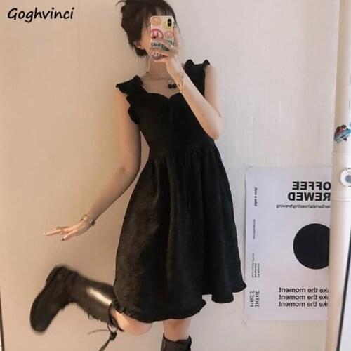 Sleeveless Dress Women Solid Strap Backless Edible Tree Fungus Bow High Quality Vintage Pleated Ins Elegant Female Dresses Ins