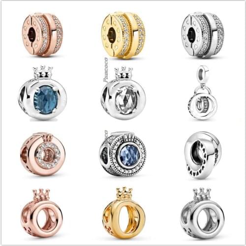 Authentic 925 Sterling Silver Pan Logo Circles Dangle Charm Beads Fit Pandora Bracelet & Necklace Jewelry
