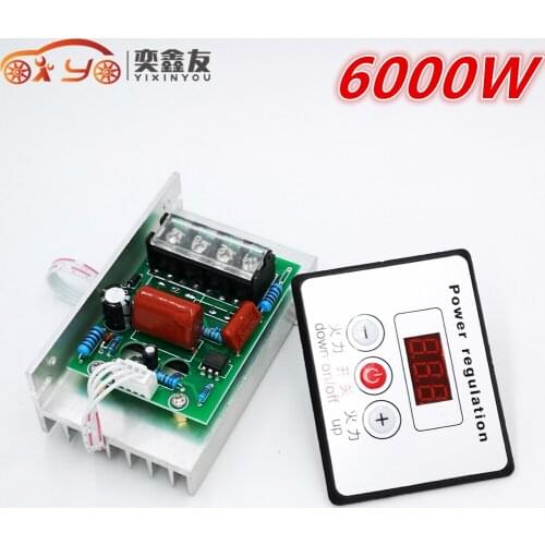 YIXINYOU 6000W SCR Voltage regulator With switch Electric oven thermostat BBQ grill Heating pipe thermostat 220V 380V(6.3)