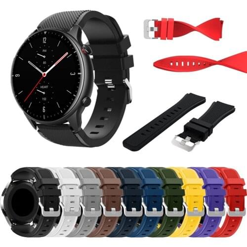 22mm Silicone Wrist Strap For Huami Amazfit GTR 2 2e 47mm Sport Bracelet For Huami Amazfit Pace Smartwatch Waterproof Bands New