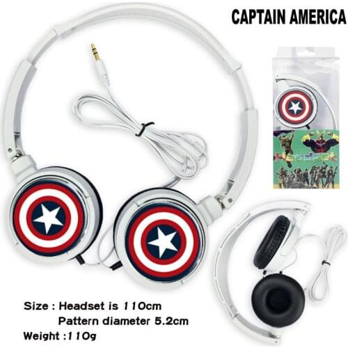 Marvel Series Captain America Iron Man Hulk Mobile Computer MP3 Universal Headphones Disney Earphones Cartoon Headphones