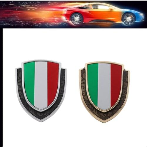 Shield Styling Italy Italian National Flag Fender Side trunk Nameplate Decal Emblem Badge Sticker