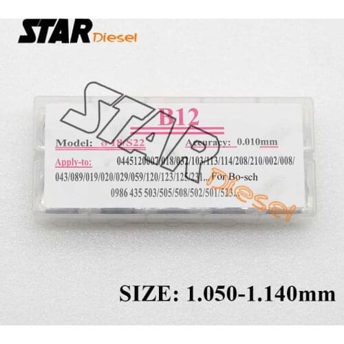 50pcs / set Common Rail Injector Lift Shims B12 Size 1.05mm-1.14mm Injector Nozzle Washers for Injector