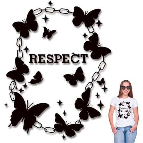 Butterfly Heat Transfer printing Patches for clothing Washable Stickers on Clothes Cheap Garment Accessories