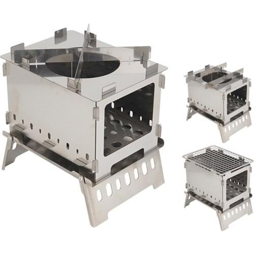 Windproof Stove Stainless Steel Foldable Burner Outdoor Cooking Tool for Barbecue Camping Stove Tourist Kitchen Equipment Tools