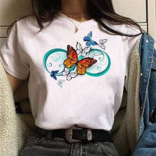 2021 New Summer Womens T Shirt Butterfly graphic printing tee shirt Harajuku tshirt Short Sleeve lady Tshirt