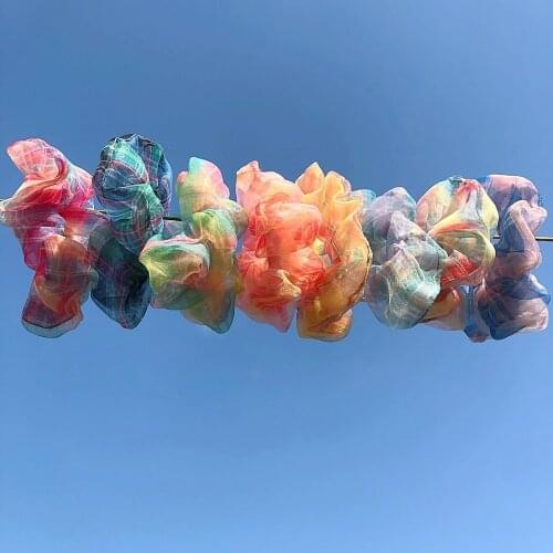 Women Fashion Plaid Hair Scrunchie Elastic Hair Band Lady Girls Ponytail Holder Rubber Band Elegant Hair Rope Hair Accessories