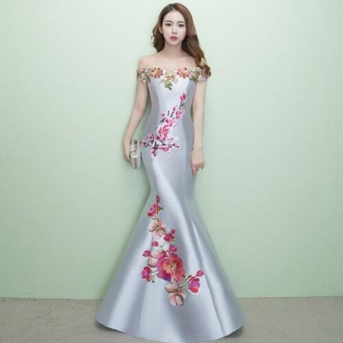 Beauty Emily Silver Elegant Lace Up Evening Dresses 2019 Long Mermaid Black Party Sequins Maxi Dress Dinner Formal Party Dress