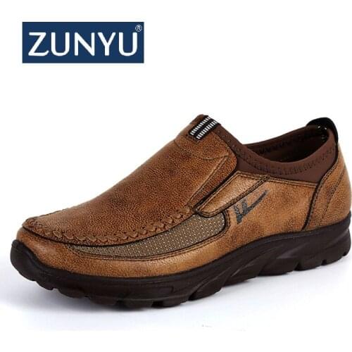 ZUNYU New Trademark Size 38-47 Upscale Men Casual Shoes Fashion Leather Shoes For Men Summer MenS Flat Shoes Dropshipping
