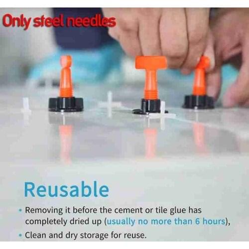 100pcs Flat Ceramic Floor Wall Construction Tools Reusable T-shaped Positioning Tile Leveler Needle Household Hardware