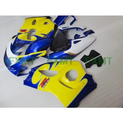 1996 - 2000 GSXR750 Fairing Kits 1998 GSX-R600 Yellow White Blue 1996 GSX-R750 Abs Fairing