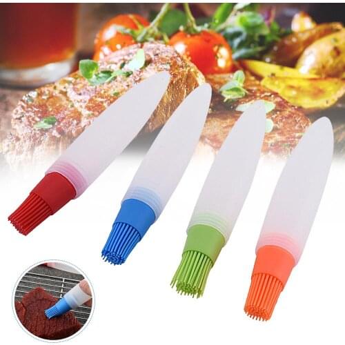1X Silicone Oil Bottle Brush High Temperature Resistant Multifunctional Barbecue Kitchen Oil Brush Bottle Kitchen Barbecue Tools