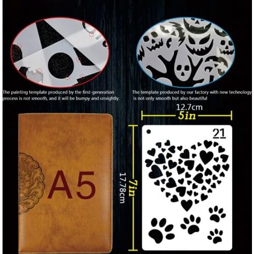 YYDS 24 Pack Journal Planner Stencils, Reusable Bullet Stencils Set for A5 Notebook & Most Journals, Includes Letter Stencil
