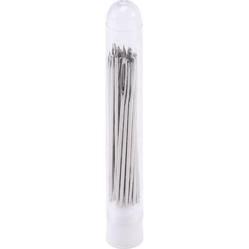 30pcs 5.2 cm Large-Eye Stitching Needles Hand Sewing Needles for Leather Projects with Clear Bottle