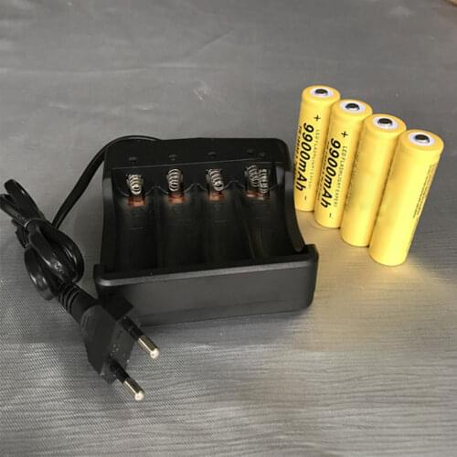 New 18650 battery 4 pieces 3.7V 1500mAh rechargeable lithium batterywith chargerfor flashlight lithium + 1 charger