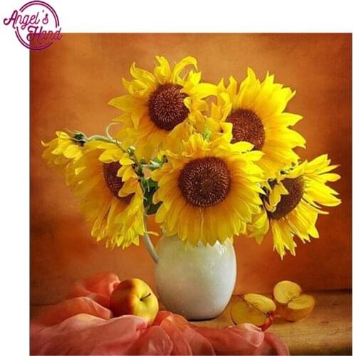 5D DIY diamond Painting flowers Cross Stitch diamond embroidery mosaic diamonds wall stickers home decor vase