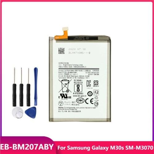 Original Phone Battery EB-BM207ABY For Samsung Galaxy M30s SM-M3070 Replacement Rechargable Batteries 6000mAh With Free Tools