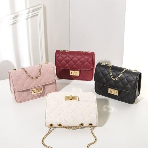 Brand Designer PU Leather Quilted Crossbody Bags for Women 2021 Fashion Chain Shoulder Bags Lady Luxury Lock Small Handbags
