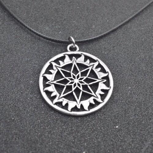 CHENGXUN 1 Pcs Necklace Jewelry Nordic CELTIC ARYAN Pendant Amulet Shield Alatir in the Circle Necklace Ethnic Jewelry