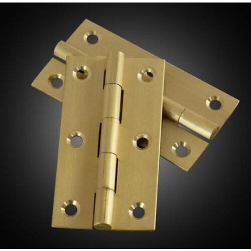 Pure copper 3.5 inch hinge brass Furniture hinge 2mm thick hardware accessories x4